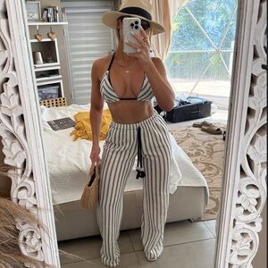 Striped Knit Top and Pant Set SIZE SMALL